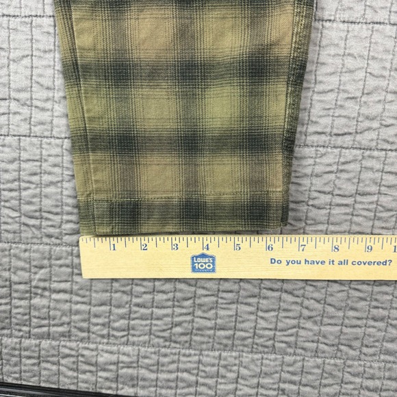 Levi's Pants Men 34x32 (34x30) Green Brown Plaid XX Chino Standard Taper - Picture 12 of 13